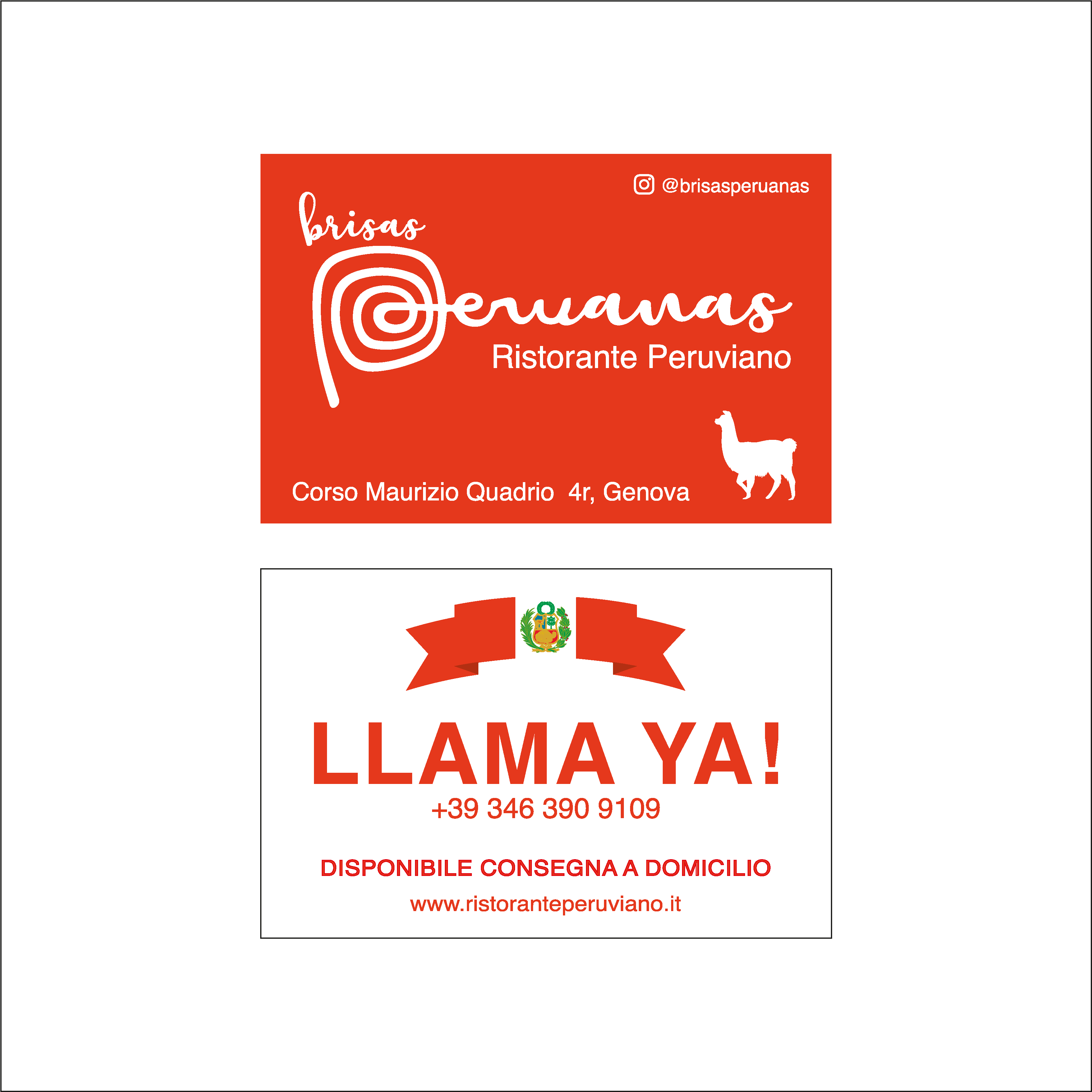 Biglietto da visita Brisas Peruanas — brand identity